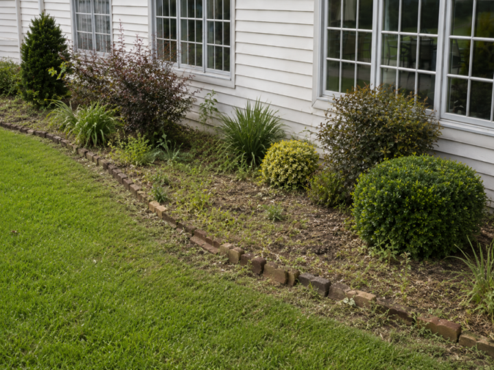 Example Landscaping side area before
